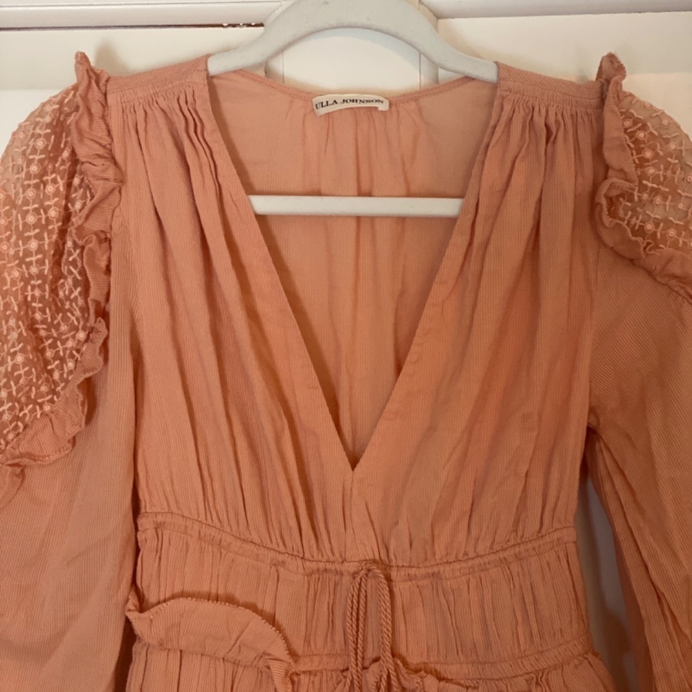 Ulla Johnson Sheila Embroidered Dress Pinkish-Peach 33386 - Picture 5 of 16